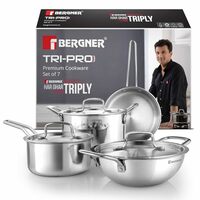 Bergner TriPro TriPly Stainless Steel 7 Pcs Cookware Set 