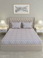 Raymond Home Microfiber Double Flat 110 TC Motifs Bedsheet (Pack of 1, Flat)