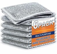 Non-Scratch Stainless Steel Dish Wash Cloth – Pack of 6