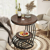 Unique Arts Shoppee Unique Arts Gleaming Iron Haven: A Stylish Metal Side Table for Modern Spaces Metal Side Table (Finish Color - Brown & black, Pre-assembled)