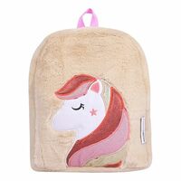 Amazon Basics Kids Character Fur Bag | Plush Soft Fur | Adjustable Shoulder Straps | Ideal for School, Picnic, Play (Faux Fur)