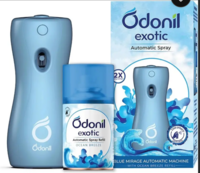 Odonil Sensual Dahlia Automatic Spray Exotic Automatic Spray | Machine + 1 Refill | Ocean Breeze | 2200 Sprays (225 ml)