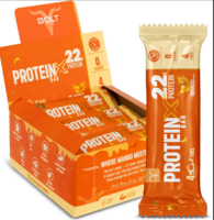Bolt High Protein Bar | 22g Protein Per Bar | No Sugar | Gluten-Free | Power Snack for Gym, Sports & Muscle Recovery | Pack of 1 - Mango