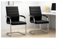 Pistevo Leather Visitor Chair | Chrome Finish Metal Frame | 120 kg Capacity | Leather Office Visitor Chair 