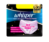 Whisper Super Absorbent Period Panty, L-XL Panties (Pack of 2)(location specific)