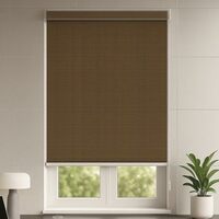 Amazon Basics Outdoor HDPE Corded Roller Blind Air Flow Design, and Light Filtering for Balcony Shade - (4 Ft W x 9 Ft H cm, Tan)