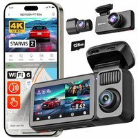 REDTIGER F17 Elite 4K 3 Channel Dash Cam for Car | 5.8GHz WiFi, Touch Screen, HDR, Voice Control, 128GB Card