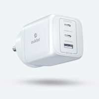 Auklet 65W GaN Fast Wall Charger, with PD & PPS Support, USB 2C, 1A Port, BIS Certified, Compatible with All iPhones, iPads, MacBooks, laptops, and All Android mobiles (White)