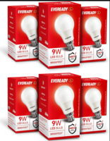 Eveready 9W LED Bulb, Cool Day Light (6500K), B22 Base, Energy-Efficient, 4kV Surge Protection, Long-Lasting Durability - Pack of 6