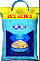Kohinoor Super Value Basmati Rice, 6.25 Kg (25% Extra)| | Authentic Long-Grain Basmati Rice (Up to 20 mm) | Aromatic, Flavorful I Ideal for Pulao & Plain Rice
