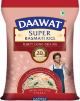 Daawat Super Basmati Rice 5Kg| Fluffy Long Grains| Cooked upto 20mm