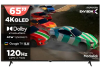 MOTOROLA 165 cm (65 inch) QLED Ultra HD (4K) Smart Google TV 2025 Edition with 5.0 with 48 W speaker, 120Hz Game accelerator, and Dolby Atmos (65UHDGQMVSAQ)