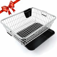 TEX-RO Utensils Basket Drainer & Dish Drainer Basket for Kitchen/Utensil Stand for Kitchen/Dish Drying Rack with Drainer/Bartan Stand(Size- 56x43x23 CM/Chrome Finish)