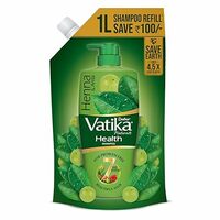 Dabur Vatika Health Shampoo with Henna & Amla for Problem Free Hair - 1L Pouch
