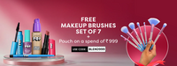 Sugar Cosmetics - Free Makeup Brushes Set Of 7 + Pouch on a Spend of Rs.999