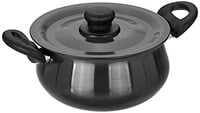 Amazon Brand - Solimo Aluminium Hard Anodized Handi With Lid, 2.5 Liter (Induction Bottom), Black