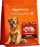 Amazon Basics Dry Dog Food | 1 Kg Trial Pack| Chicken & Rice | with Real Chicken Meat | Kibble for Adult Dogs | Packed with Protein | Suitable for All Breeds