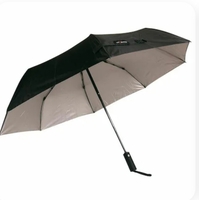  Livesmart Black Pongee 3 Fold Automatic Umbrella 