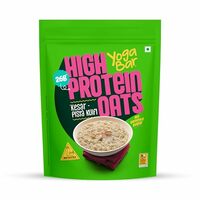 Yogabar 26g High Protein Oats 1kg , Kesar Pista Kulfi - Breakfast Cereal with Wholegrains, 26% Protein & No added sugar - Oats High Protein for Gym & Weight Management - Premium Protein Blend with Whey Protein Powder -