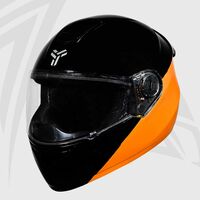 Inox Dual Tone Series-Glossy Black With Vibrant Orange Helmet