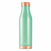 MILTON Copper Charge Water Bottle, 930 ml, Green | Lacquer Coating, Curved Bottle | Diwali | Festive | Gifting | Yoga | Home | Kitchen | Vedic