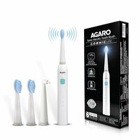 AGARO COSMIC Lite Sonic Electric Toothbrush For Adults With 6 Modes, 3 Brush Heads,Power Toothbrush|White