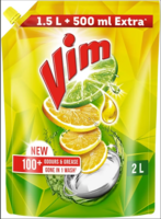 Amazon Fresh - Vim Fresh Lemon Fragrance Dishwash Liquid Gel 2 L Refill Pack|| Leaves No Residue|| Grease Cleaner For Utensils - Liquid Kitchen Soap Super Saver Offer
