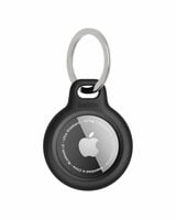 Belkin Apple AirTag Secure Holder with Key Ring - Durable, Scratch-Resistant Case with Open Face & Raised Edges - Protective AirTag Keychain Accessory for Keys, Pets, Luggage, & More - Black