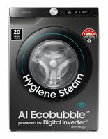 Samsung 8 kg, 5 star, AI Control, AI Eco Bubble, Wi-Fi, Digital Inverter, Motor, Fully-Automatic Front Load Washing Machine (WW80T504DAX1TL, Hygiene Steam, Inox)