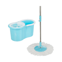 MOP N ME Plastic Spin Mop (3.2ft, with SS Handle and Wheels, Aqua) on Instamart