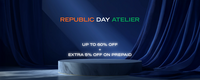 Republic Day ATELIER| Upto 60% off + Extra 5% off on Prepaid