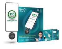BeatO CURV Sugar Test Machine | FREE 25 Strips & 25 Lancets (Type-C USB Connector) |Smartphone Connected Glucometer Machine | Android only | ISO Certified: Made in India, Black

