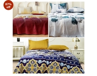 Story@Home 240 TC Bedsheet for Double Bed Queen Size | Satin Finish, Microfiber Double Bed Bedsheet Combo | 225 X 250 Cm with 2 Pillow Covers | Perfect for Home Decor (Yellow,Grey & Purple) pack of 3

