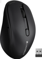 ZEBRONICS Zeb-Charm, Wireless Mouse, Mode Switch Button, (Metallic Black) Wireless Ambidextrous Optical Mouse  with Bluetooth