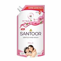 Santoor Mild Gentle Hand Wash 650ml with Goodness of Lotus & Tulsi| Rich Lathering Formula with Anti-Bacterial Properties| Soft on Hands| Soothes & Hydrates Skin