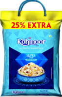 Kohinoor Super Value Basmati Rice, 6.25 Kg (25% Extra)| | Authentic Long-Grain Basmati Rice (Up to 20 mm) | Aromatic, Flavorful I Ideal for Pulao & Plain Rice