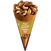 Amul Gold Tri Cone Chocolate Ice Cream, 120 ml (hyperlocal)