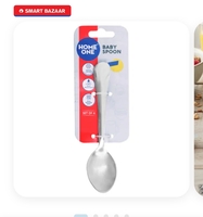 Home One Silver Stainless Steel Apple Baby Spoon (Set of 4)