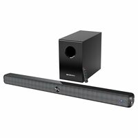 ZEBRONICS 120 Watts Soundbar, Home Theatre, Dual Racetrack Drivers Soundbar, 13.33cm Subwoofer, HDMI ARC, Bluetooth v5.1, USB, Glossy Finish, Wall Mountable, 2.1 Ch (Juke BAR 3910)