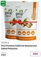 Flipkart Minutes: ProV premium california Roasted and salted pistachios 2x250g