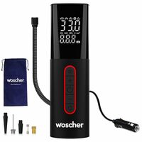 Woscher 501 Digital Tyre Inflator for Car & Bike | 150 PSI | Auto Shut-Off | Digital Display | LED Light | DC 12V Portable Air Pump