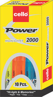 Cello Power Line Highlighter (Set of 10, Assorted)