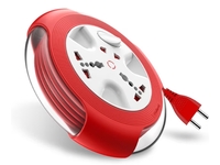 Goldmedal Krysta 2 Pin Heavy-Duty 5-Meter Cable Extension Cord (White and Red)|Master Switch with Indicator|Universal Sockets | Ultra-Smooth Rotation Extension Board for Home & Office|Pack of 1

