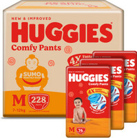 Huggies Comfy Baby Diaper Pants, Upto 50% Faster Absorption (76 X 3) - M - Buy 228 Huggies Pant Diapers | Flipkart.com