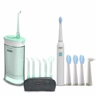 AGARO Cosmic Sonic Toothbrush Lite White & Ultra Portable Oral Irigator 200 ML Black, Combo