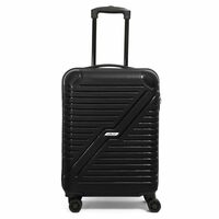Emblem Luggage Hard Polypropylene Cabin Trolley Small 55cm Trolley Bag for Travel, Lock System 360 Degree 8 Wheels (Black)
