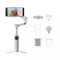 Insta360 Flow 2 Pro Creator Bundle Gray - for Foldable AI Phone Gimbal, Dockkit, 360º Pan Tracking, Free Tilt Mode, Built-in Tripod/Selfie Stick, Portable Vlog/Travel Stabilizer, Spotlight, Magsafe