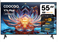 Coocaa Y74 Plus 138 cm (55 inch) Ultra HD (4K) LED Smart Google TV 2025 Edition with Dolby Audio | 32 GB Storage| 20W Sound Output | HDR10 & HLG | Eye Care Technology (55Y74 Plus)