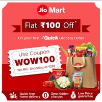 Jio Mart 75 off on 399 & 100 off on 299