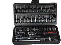 VRAVMO 46 in 1 Pcs Tool Kit & Screwdriver and Socket Set Multi Purpose Combination Tool Case Precision Socket Set Socket Set (Pack of 1)